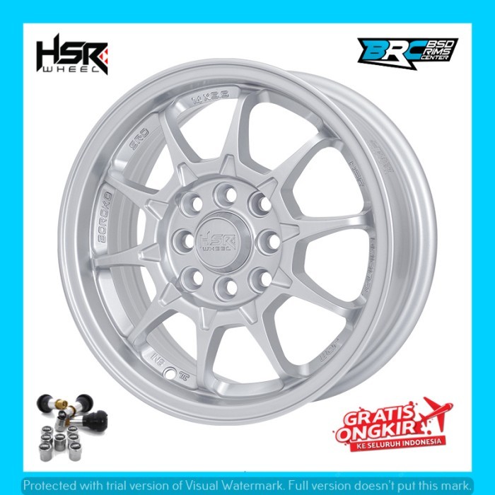 Velg mobil racing HSR BOROKO SRD ring 14 masuk mobil wuling aer ev avanza carry brio karimun dll