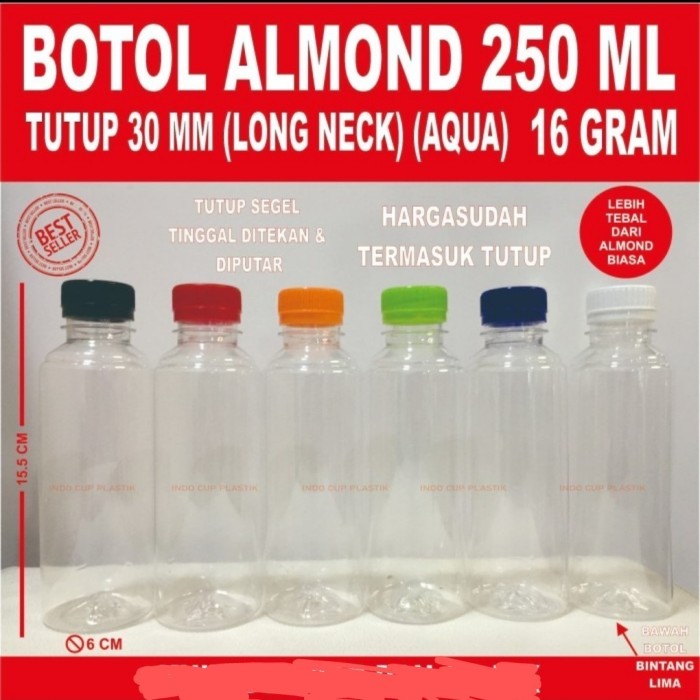 Botol Almond 250 Ml - Botol Plastik 250 Ml- Botol Plastik Almond 250Ml
