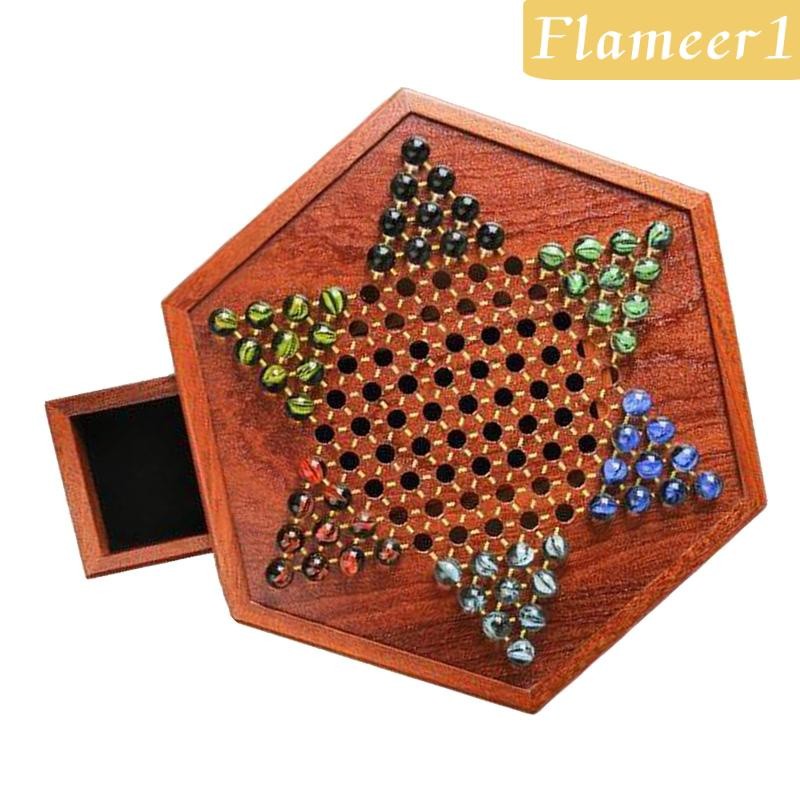 [Mainan Pesta Kayu Catur Cina 6 Warna 60 Kelereng Multipemain Usia 6+ |47029720|