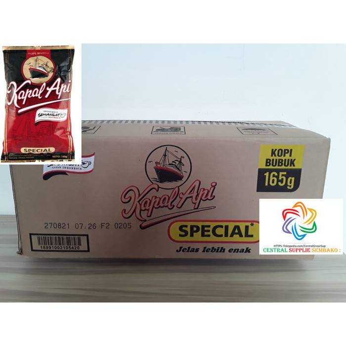 

Best Seller Kapal Api Kopi Bubuk Special [ 165Gr /20 Pcs/1 Karton ]