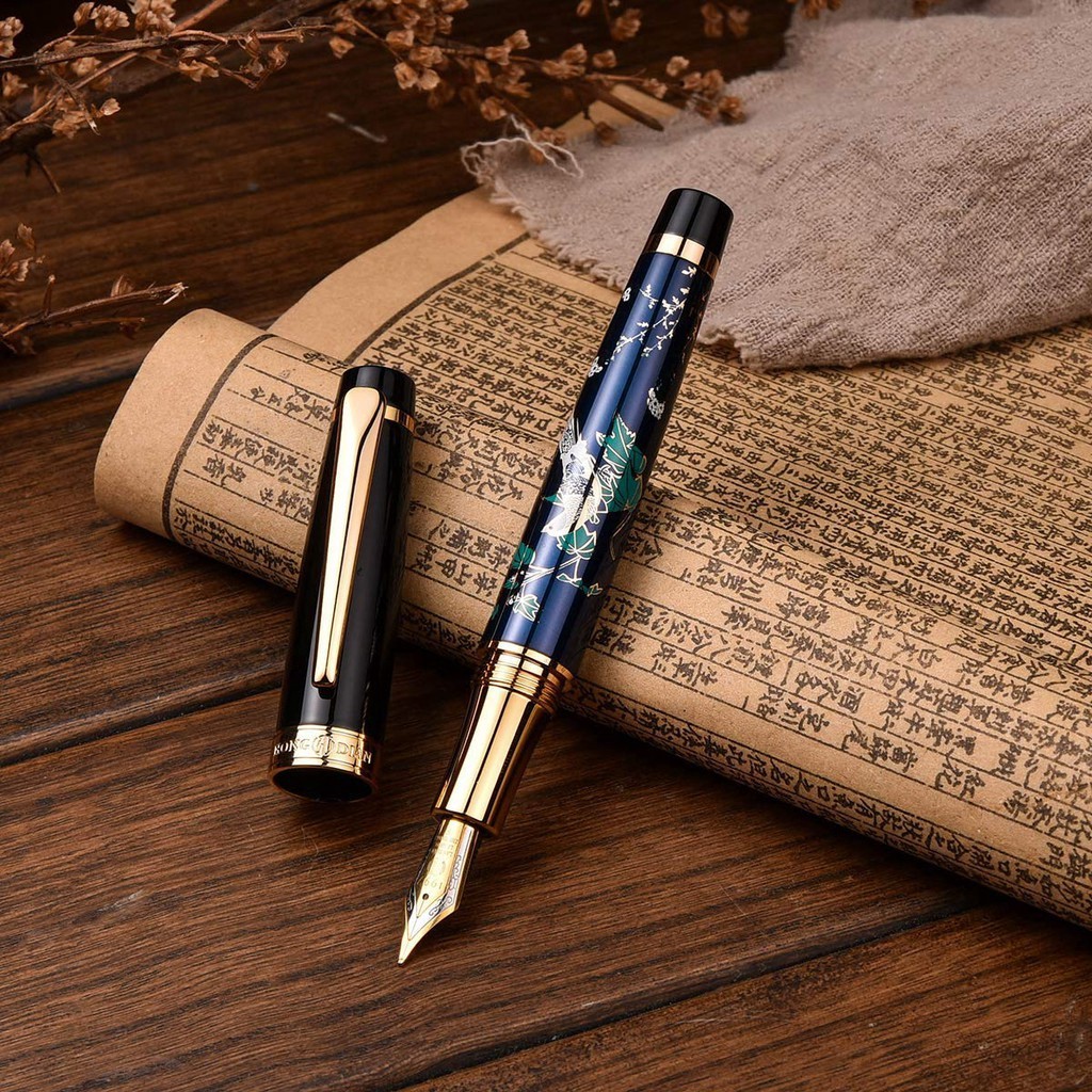 

HongDian Fountain Pen 1837 Lukisan Bisnis 18K Berlapis Emas Latihan Kaligrafi Seni Kotak Hadiah Pena Hadiah Gaya Cina |983C5C3F|