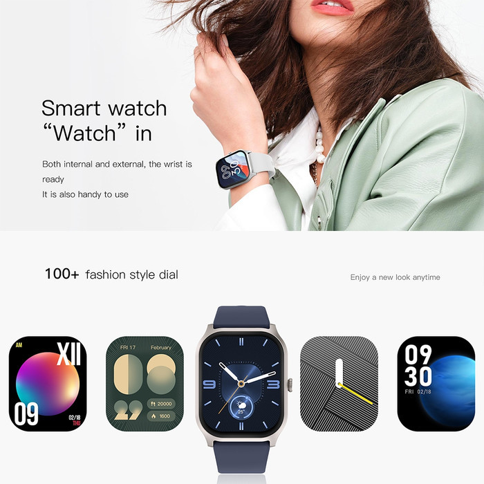 Paling Berkualitas Simbojoy Smartwatch Zl77J 2.01" Full Screen Fitness Tracker 230Ma Bluetooth Call