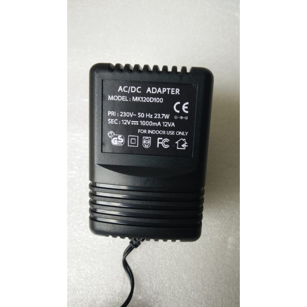 Ac/Dc Adapter 12V 1000Ma Model: Mk120D100