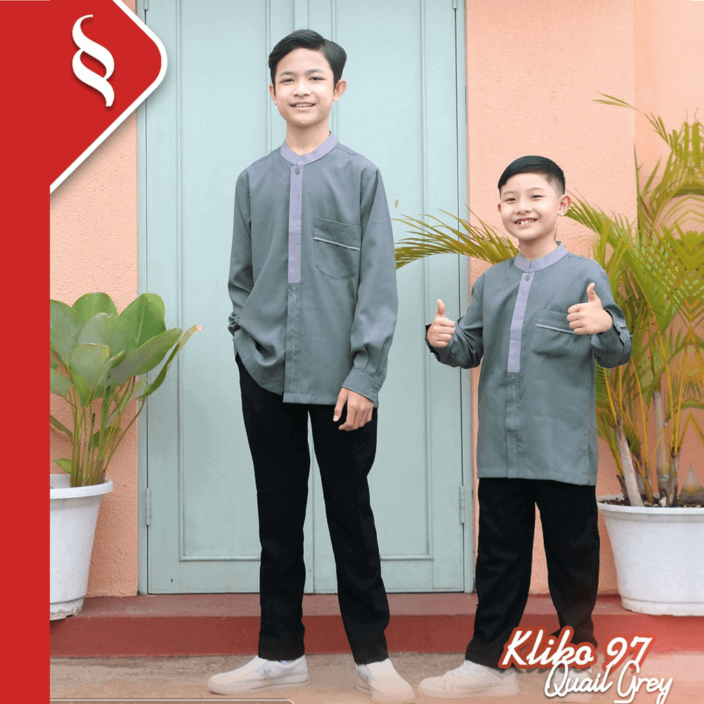 SEPLY | SETELAN BAJU KOKO ANAK KLIKO 97 QUAIL GREY D40P