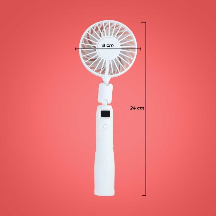 Kipas Angin Gantung Leher Portable Neck Fan 2In 1 Led Display 4000Mah
