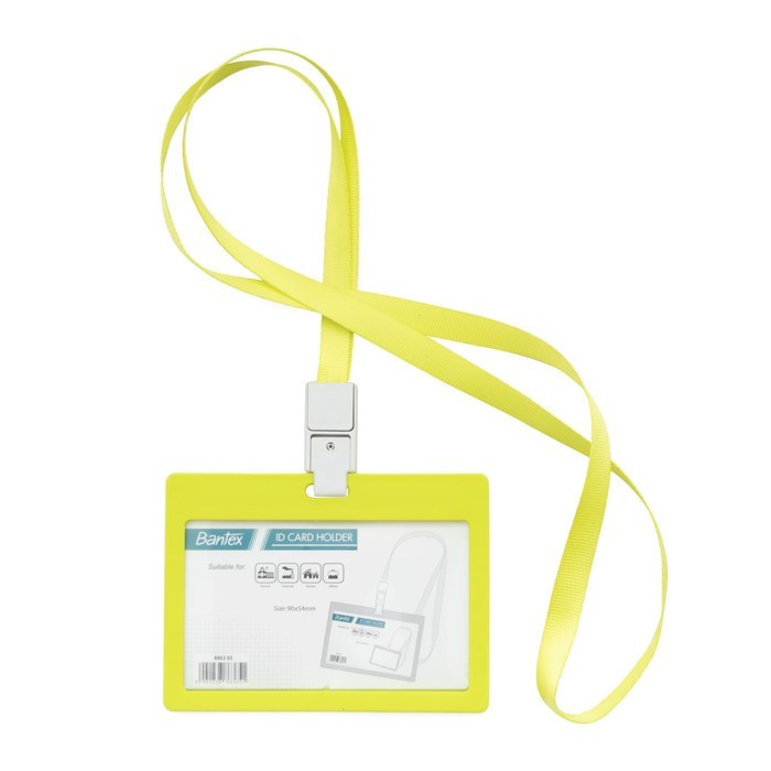 

TERMURAH - Name Tag ID Card Holder Larnyard + Tali Bantex Landscape Lime 8863-65