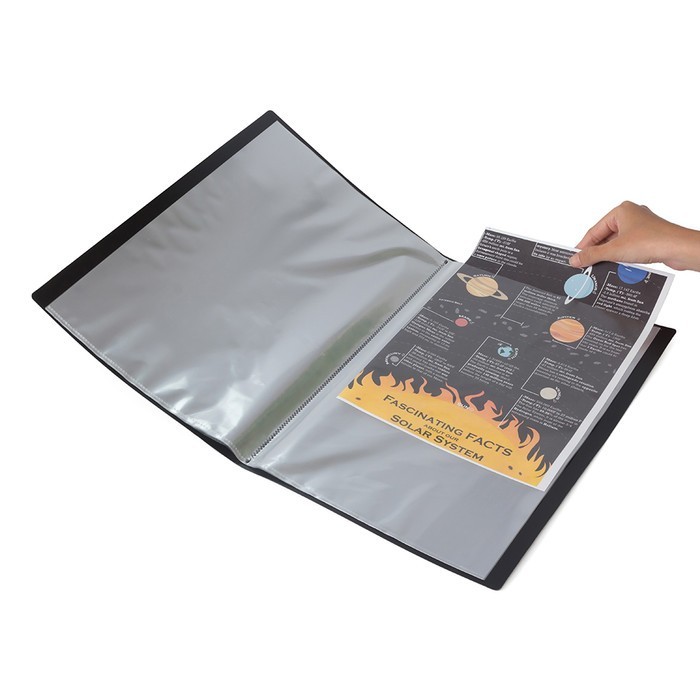 

Display Book Clear Holder Bantex Folio Isi 20 Pockets F4 Black 3183-10