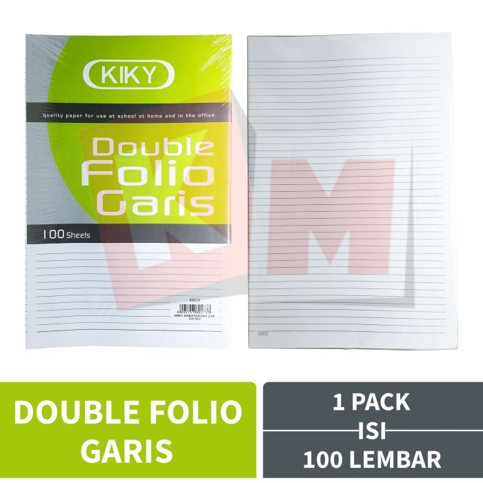 

Kertas Double Folio Garis Bergaris Kiky 1 Pack Isi 100 Lembar