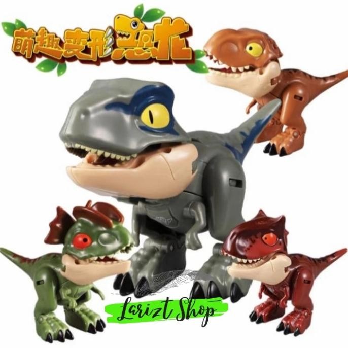 SUPER DEFORMED FIGURE Dino Squad Mini Deformed Transform Robot Snap Bite Dinosaur Toys