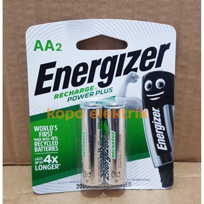 Baterai Energizer Recharge Aa 2000Mah 2 Pcs Batre Cas A2 Original
