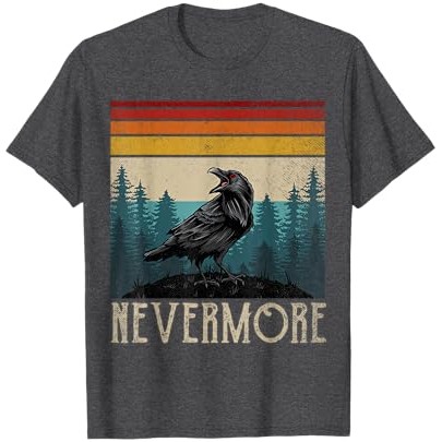 Kaos Vintage Edgar Allan Poe Quoth The Raven Nevermore |Xc915mEK|