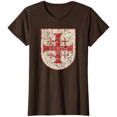 Jerusalem Cross, T-Shirt Tertekan |cmO39I5T|