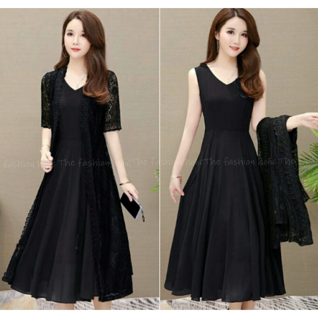 Dres Rok Kegereja Brukat Dewasa 224 Dress Korea Style Perempuan Mewah Dris Kondangan Cewek Wanita Dw