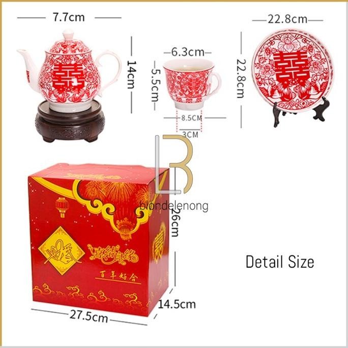 LKJ Gelas Mug Cangkir Tea Set Tea Pai Teapai Tepai Sangjit Wedding Keramik