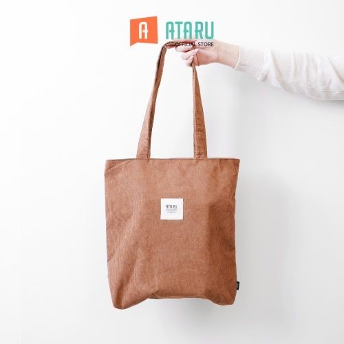 Ataru Tote Bag Corduroy - Cokelat