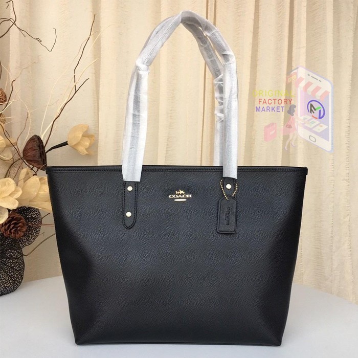 TAS COC F58292 Tote City Zip Crossgain Leather Black ORIGINAL