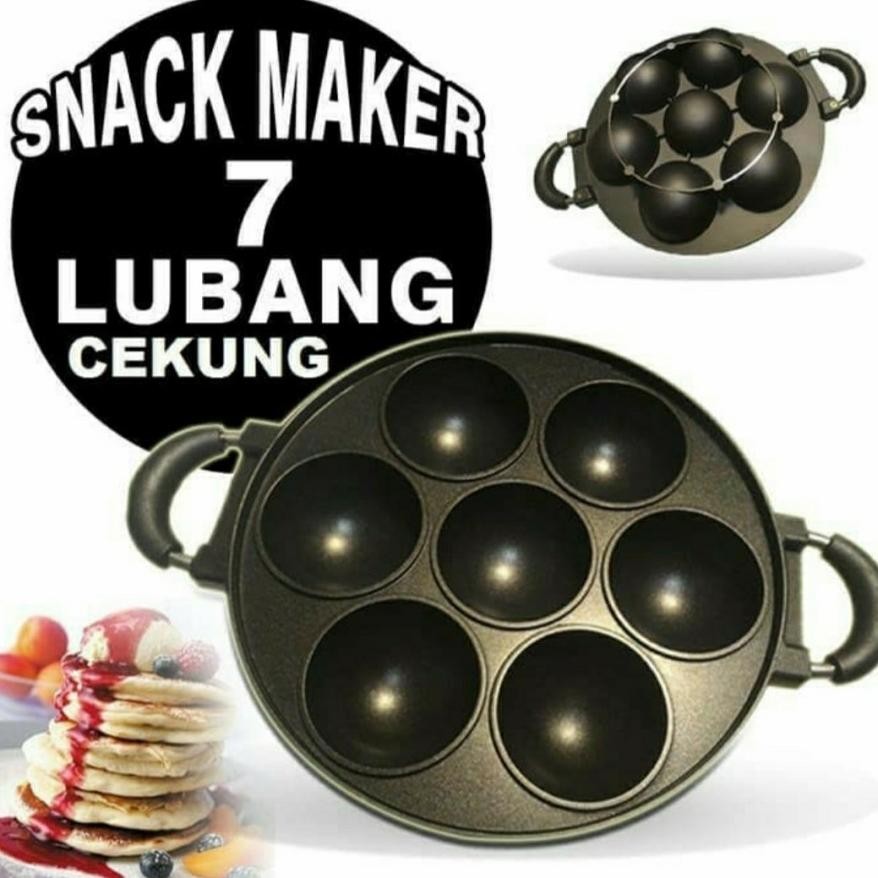 Teflon Cetakan Kue 7 Lubang Cetakan kue Apem Serabi Cetakan Bikang Cekung 7 Lubang Snack Maker