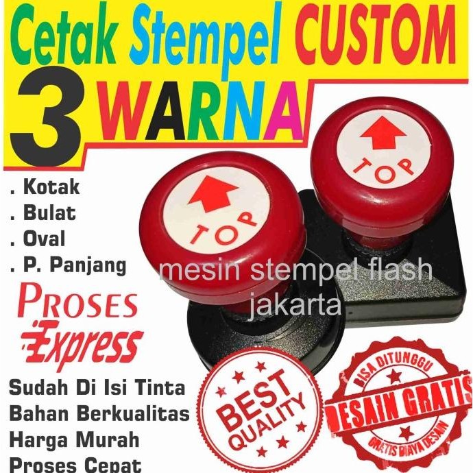 

Stempel Warna Flash Cetak Stempel Cepat Kilat 3 Warna Original Dan Terpercaya