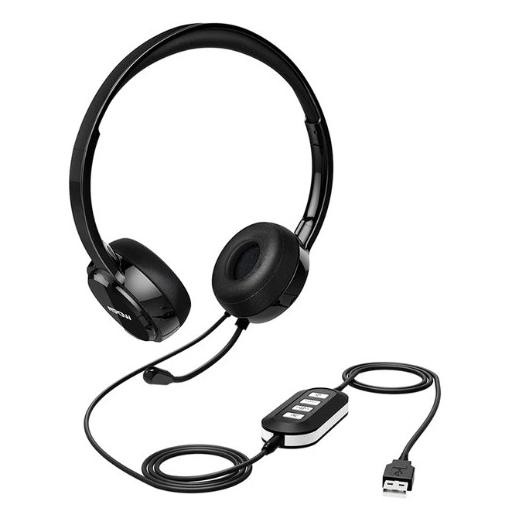 Earphone Headset Call Center ZOOM Usb Noise Reduction Wired Mpow PA071