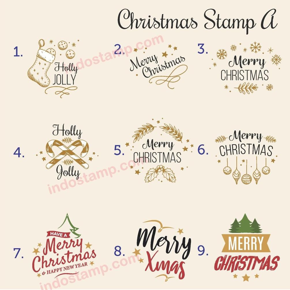 

Kjh Stempel Merry Christmas Happy New Year Natal Tahun Baru Otomatis Custom