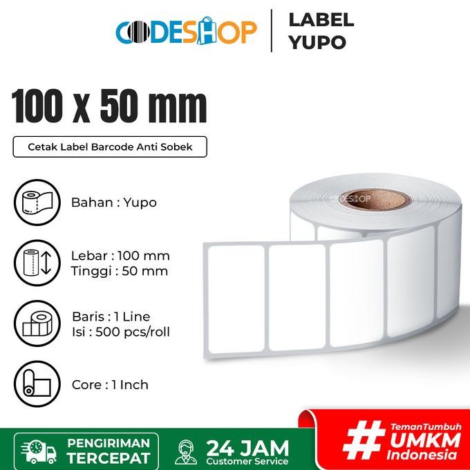 

Sale Stiker Label Anti Air Yupo 100 X 50 Mm Anti Sobek Isi 500