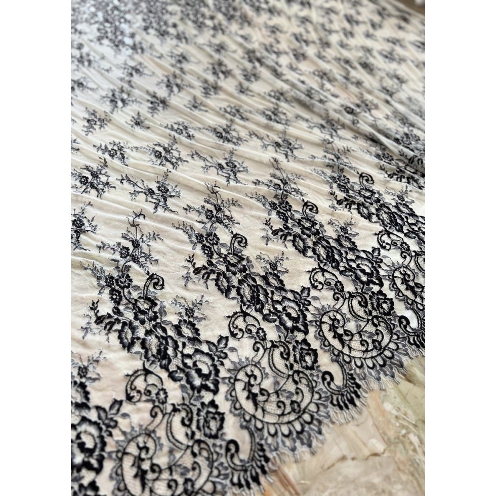 Kain Brokat Bahan Brukat Panel 2 Sisi Lace Tulle Paris