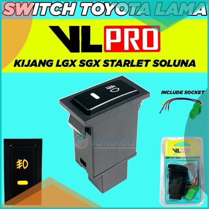 Switch Foglamp Toyota ama kijang kotak kapsul LGX Starlet push On 12V