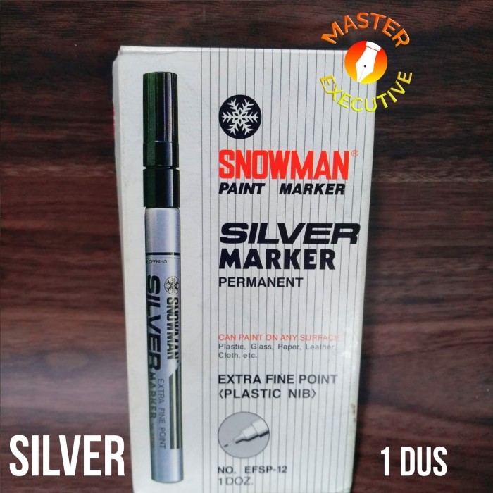 

Snowman Spidol Paint Marker Silver Extra Fine / Perak EFSP-12 / Dozen