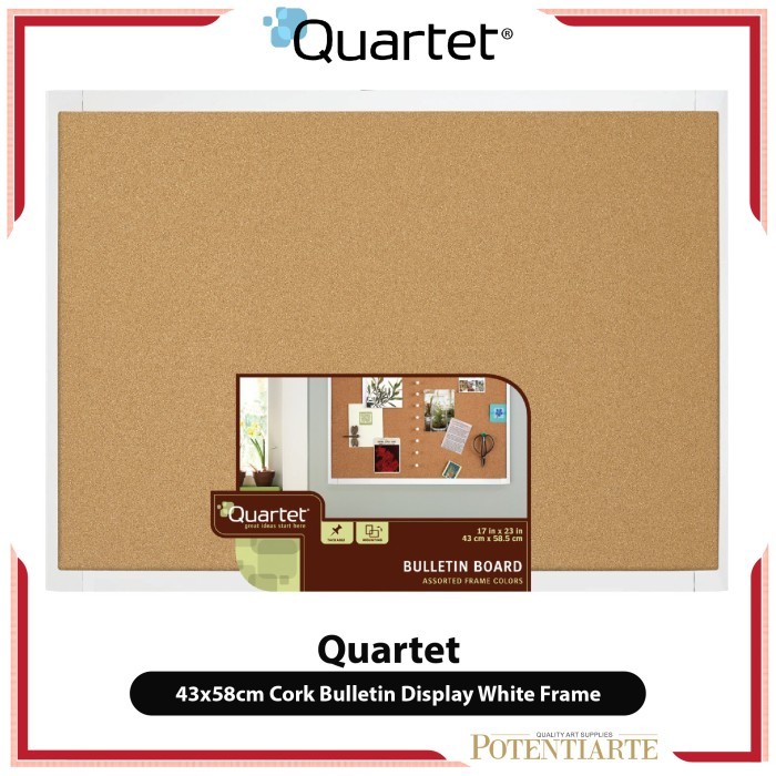 

Papan Tulis Tempel Quartet 43x58cm Cork Bulletin Display White Frame