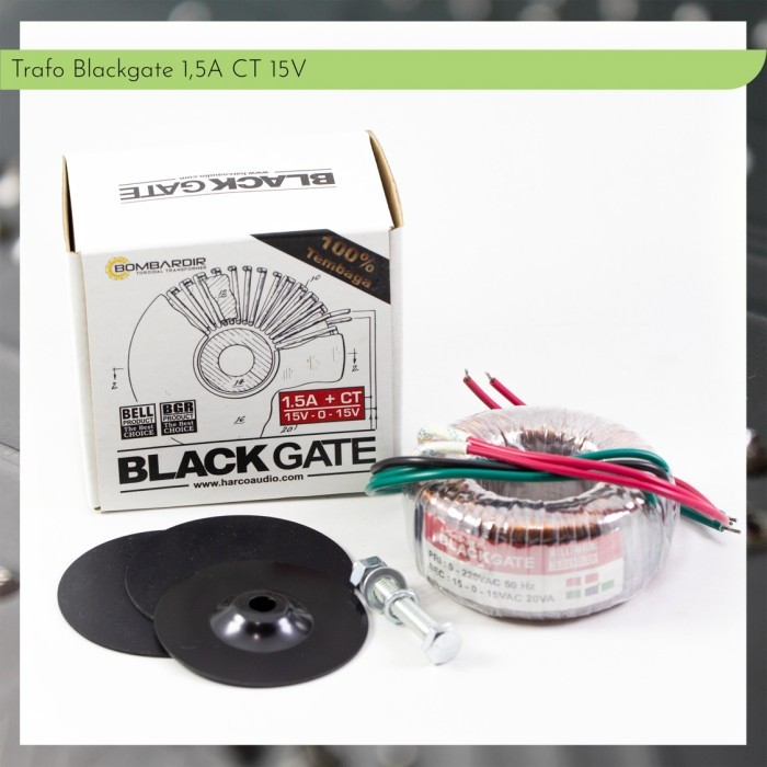 NEW Trafo Toroidal Donat BLACKGATE 1,5A 1,5 Ampere CT 15V 15 Volt BGR BELL