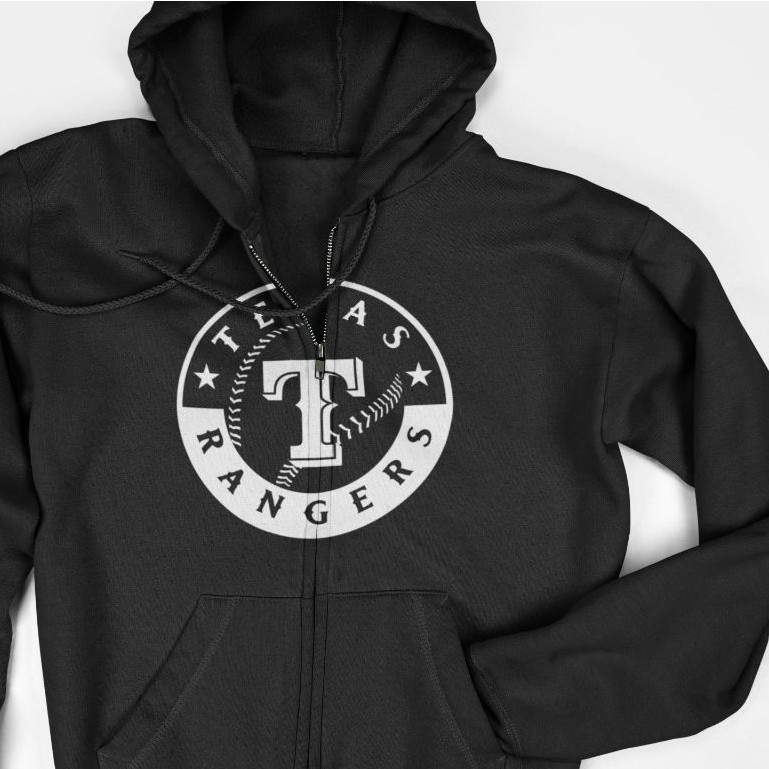 Jaket Hoodie Zipper - Texas Rangers Logo