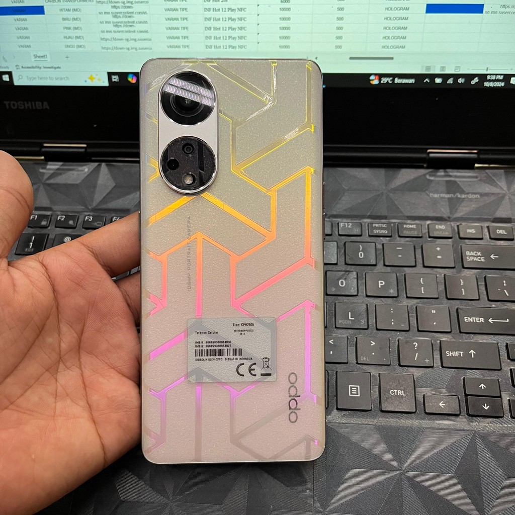 OPPO A16K Skin Back Carbon Transformer Clear Pelindung Backdoor Belakang Handphone Anti Jamur