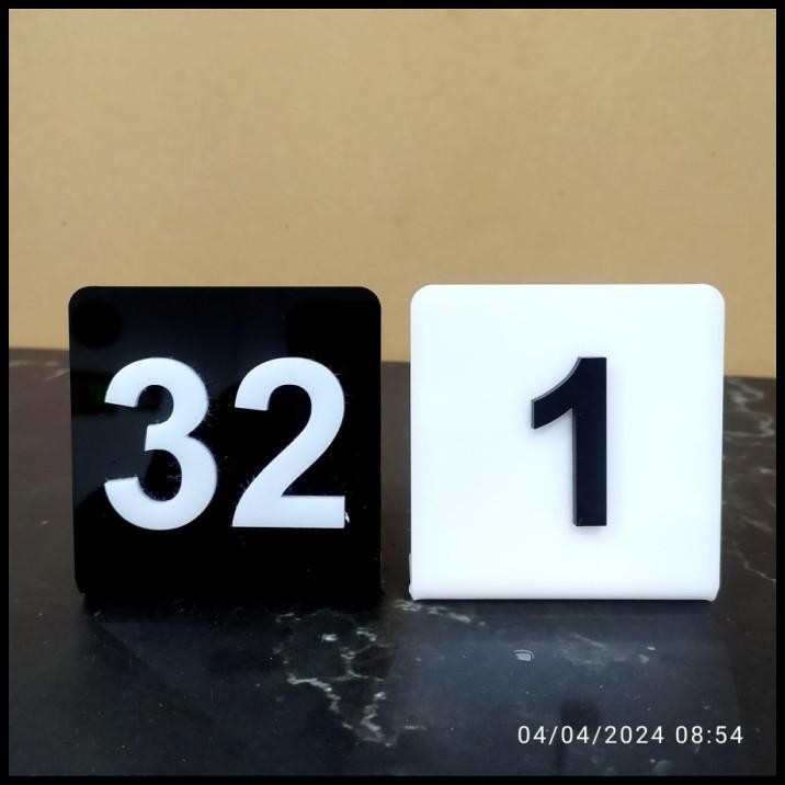 

BEST DEAL NOMOR MEJA AKRILIK /NOMOR MEJA CAFE ACRYLIC/NOMOR MEJA CUSTOM - L - 2MM BASE PUTIH !!
