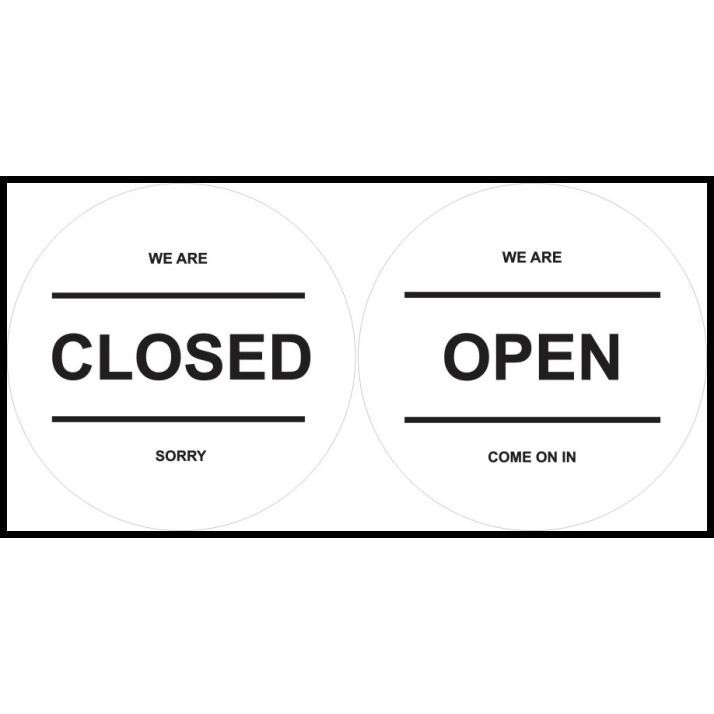 

TERMURAH PAPAN TANDA SIGN BOARD BULAT OPEN CLOSED PUTIH !!!!!