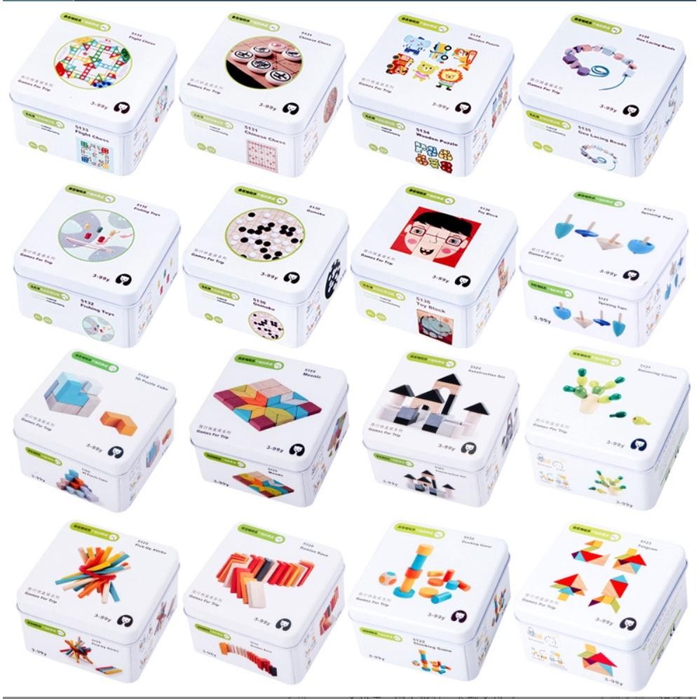 [Khusus Batam] Mainan Shape Puzzle Kaleng Tin Travel, Travel Puzzle Toys In Tin Box [G]
