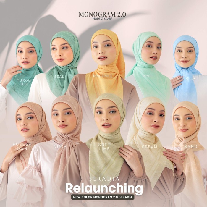 Seradia Hijab Segi Empat Monogram 2.0 2 #Original