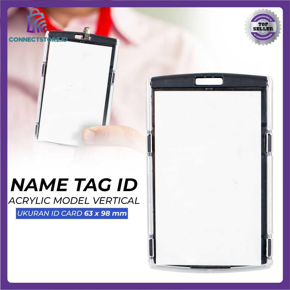 

Name Tag ID Acrylic Model Vertical - Hitam