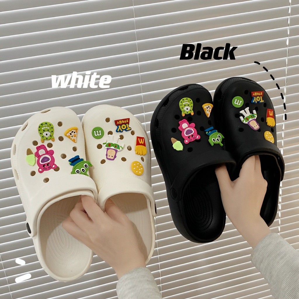 [Produk Terbaru] Muzy Sandal Lubang Sandal Wanita Sandal Rumah Sandal Tali Belakang Sandal Slop