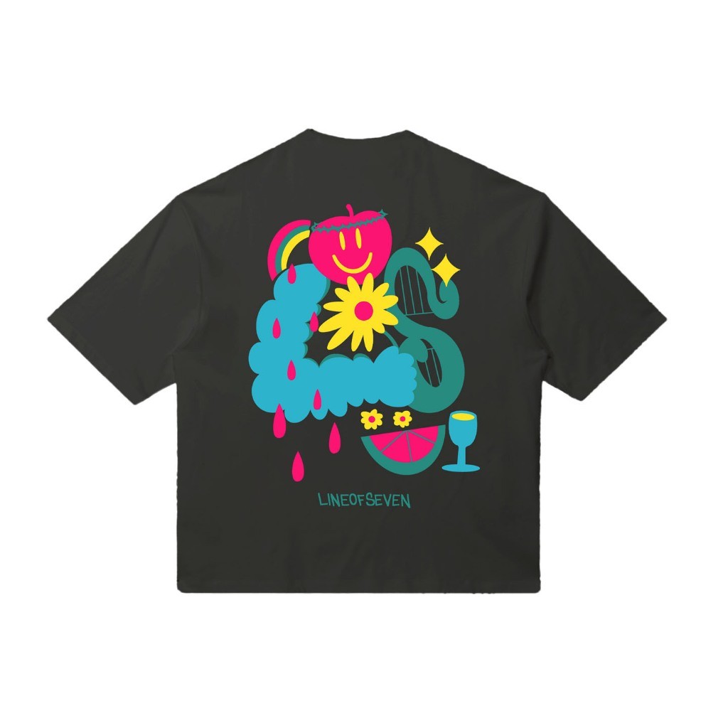 Kaos Saku Abstrak Line of Seven |R6fYo1J3|