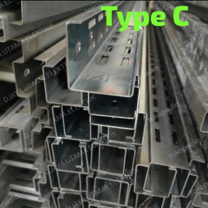 Kabel Tray Type C/U 100X100X3000 S/D 300X100 Electro/Hotdip Traytek