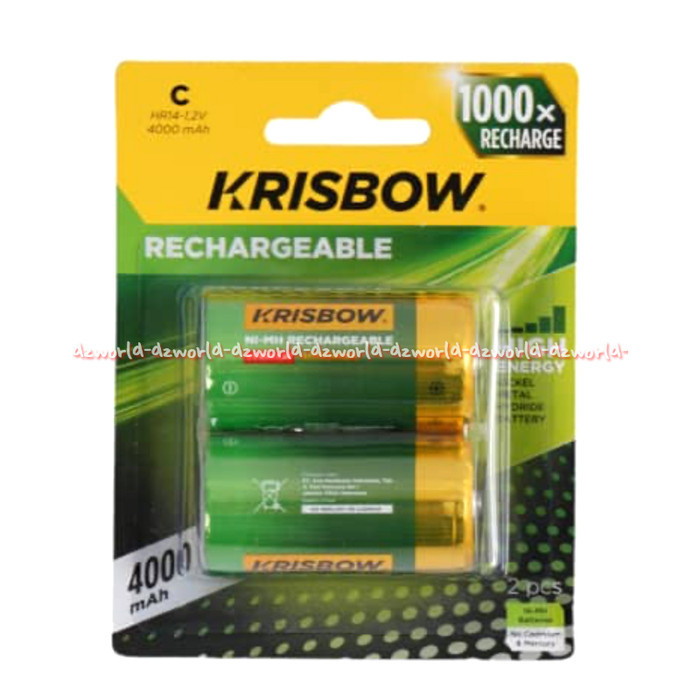

Krisbow Ni MH Rechargeable 4000MAH Baterai C 2Pcs Batrai Bulat Besar C