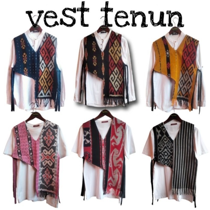 New Vest Rompi Batik Tenun Etnik Dilapisi Trikot Pria Wanita Unisex