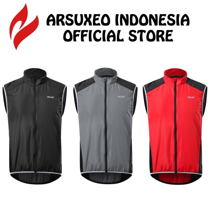 Vest Rompi Sepeda Waterproof Pria Wanita Roadbike Mtb / Arsuxeo 20V1
