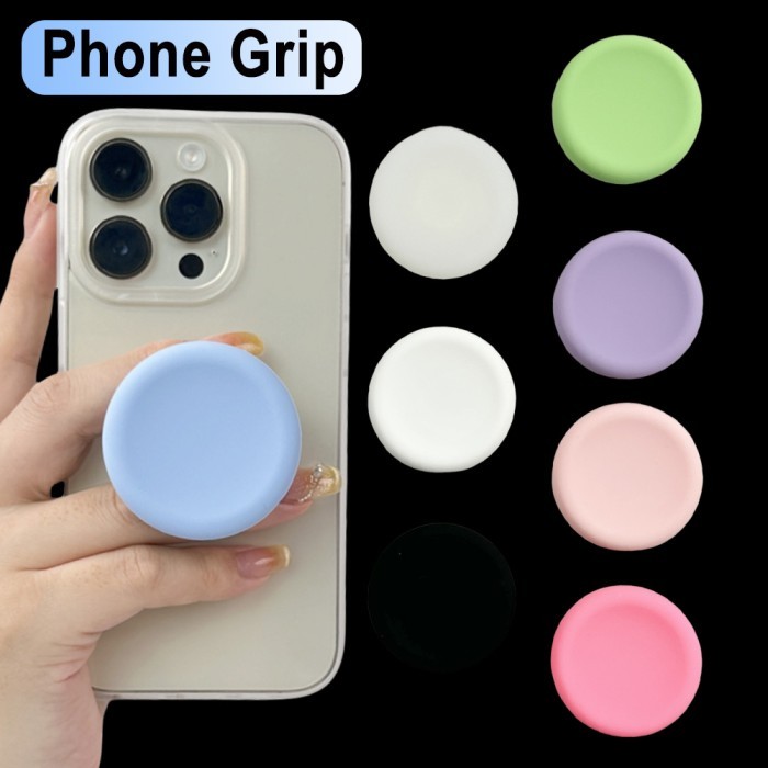HEMAT AKSESORIS HP Silicone Round Phone Finger Ring Holder Stand Pocket Socket For IPhone Samsung