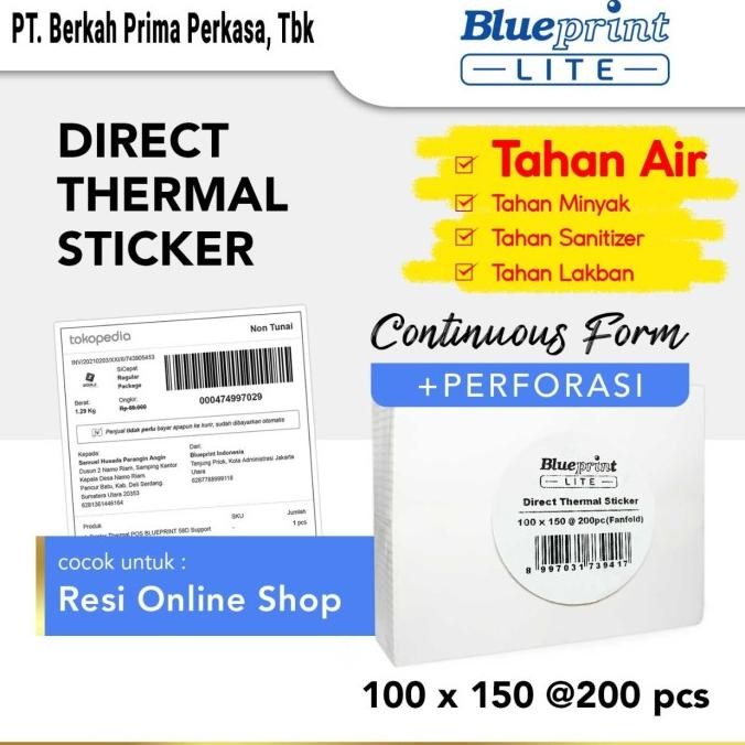 

Sale Direct Thermal Sticker Label Resi Blueprint Lite 100X150 Mm 200Pcs Cf