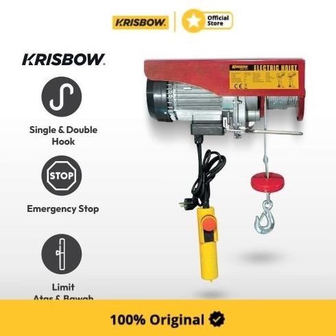 Krisbow Alat Derek Elektrik Hoist Reel Double Hook 600 Kg