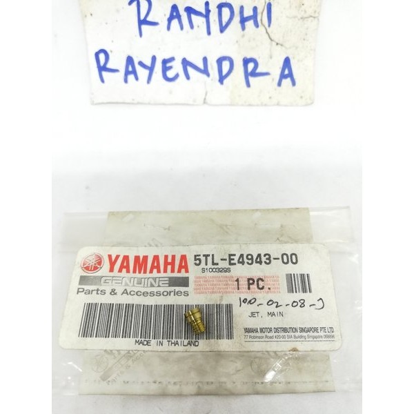 Jet Main Jet Zet Spuyer Sepuyer Minyak Karbu Karburator Carbu Carburator Original Yamaha Mio Sporty