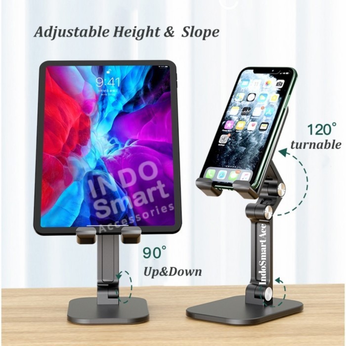 CUCI GUDANG Aksesoris ** Liftable Foldable Phone Holder Standing HP Tablet Meja Folding Desktop