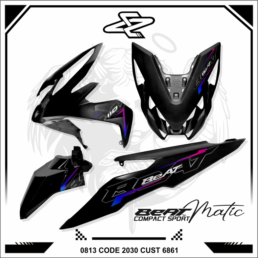 Striping Transparan Beat ESP motif simple stiker beat