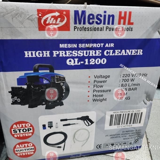 QL-1200 MESIN STEAM CUCI MOBIL MOTOR JET CLEANER AC H&L QL - 1200